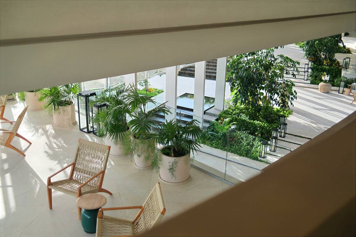 Digital nomad working from co-working space during work remotely international travel